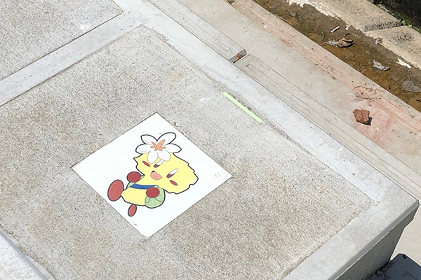 公式マスコットキャラクターをプリントしたタイル（愛知県大府市）