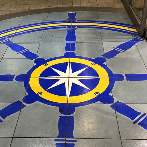 駅構内 アートタイル 施工事例